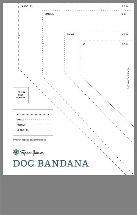 Printable Tie On Dog Bandana Template